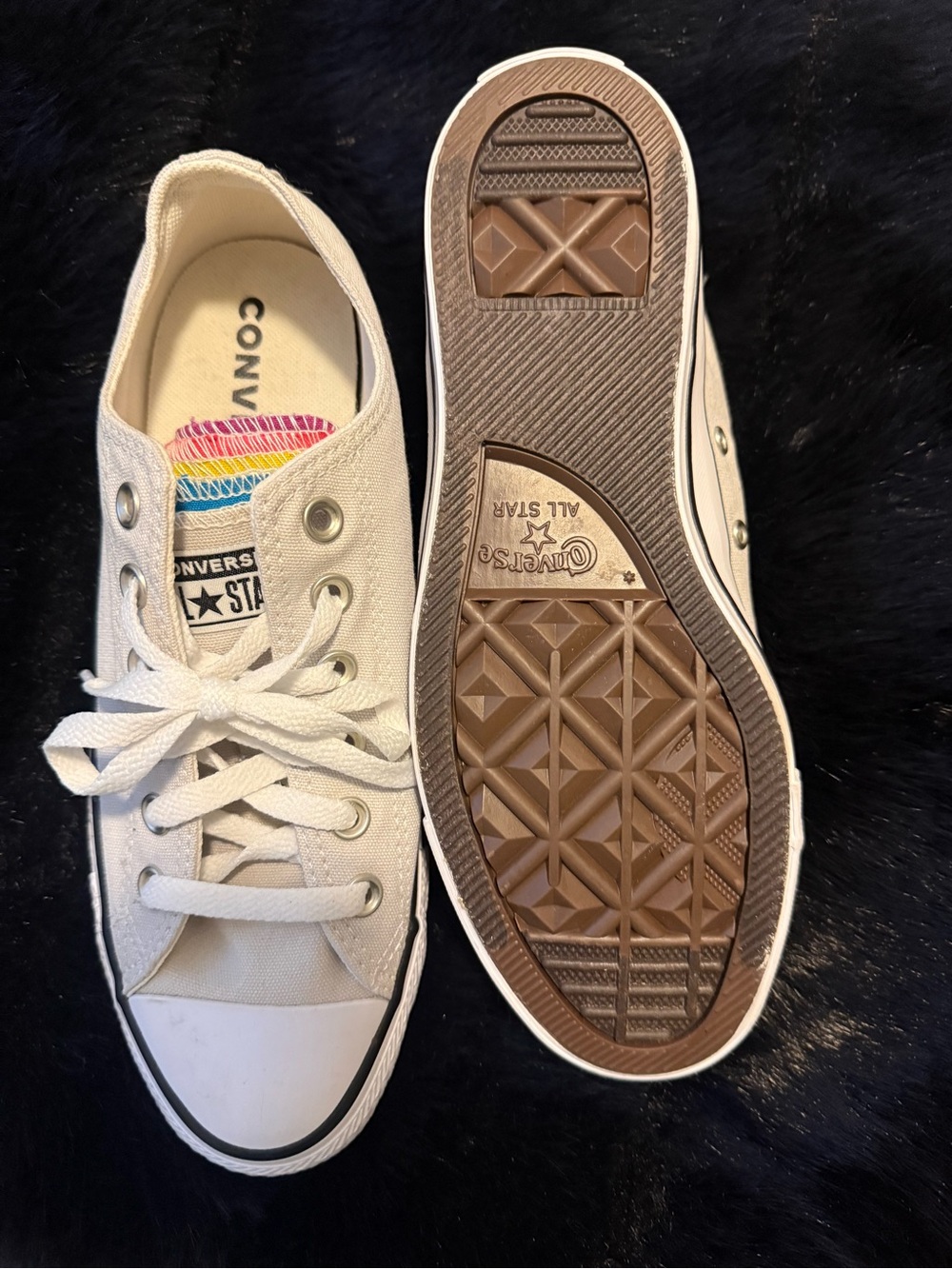 Converse Chuck Taylor All Star Low Top Sneakers with Multi-Color Tongue Detail